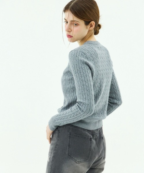 MUCENT（ムセント）の「MUCENT／ADIAN ニットカーディガン（カーディガン/ボレロ・レディース・ブラック/チャコール/ネイビー/グレー・FREE）」の11枚目の写真