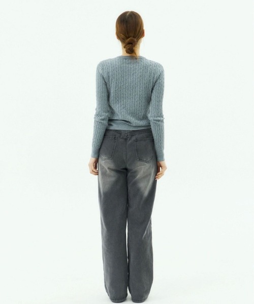 MUCENT（ムセント）の「MUCENT／ADIAN ニットカーディガン（カーディガン/ボレロ・レディース・ブラック/チャコール/ネイビー/グレー・FREE）」の8枚目の写真