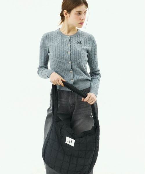 MUCENT（ムセント）の「MUCENT／ADIAN ニットカーディガン（カーディガン/ボレロ・レディース・ブラック/チャコール/ネイビー/グレー・FREE）」の9枚目の写真