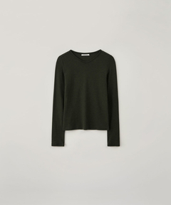 SUPER RIB PADDED SHOULDER CREW-NECK L/S TOPS スーパーリブパ