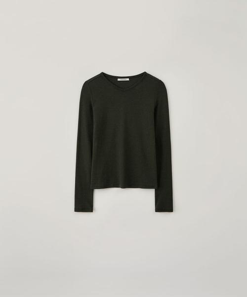 BLANKROOM HER(ブランクルームウーマン)の「ローブイネックT_MOSS GREEN(Tシャツ/カットソー・レディース・その他・ONE)」の1枚目の写真