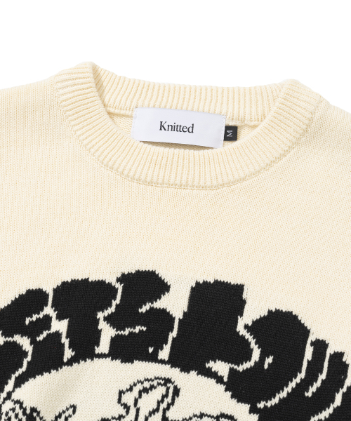 KNITTED（ニッティド）の「[NITTED X QWER DEMO] Let's Love Donut Round Knit IVORY（ニット/セーター・レディース・その他・LARGE/X-LARGE/MEDIUM）」の4枚目の写真