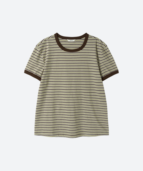 MOONSUN(ムーンサン)の「UNISEX, Stripe Ringer T-Shirt / Beige(Tシャツ/カットソー・レディース・その他・MEDIUM/LARGE)」の2枚目の写真