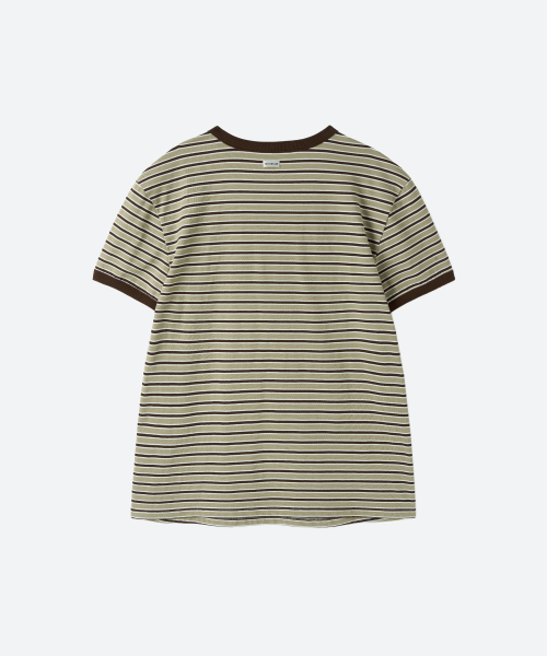 MOONSUN(ムーンサン)の「UNISEX, Stripe Ringer T-Shirt / Beige(Tシャツ/カットソー・レディース・その他・MEDIUM/LARGE)」の3枚目の写真