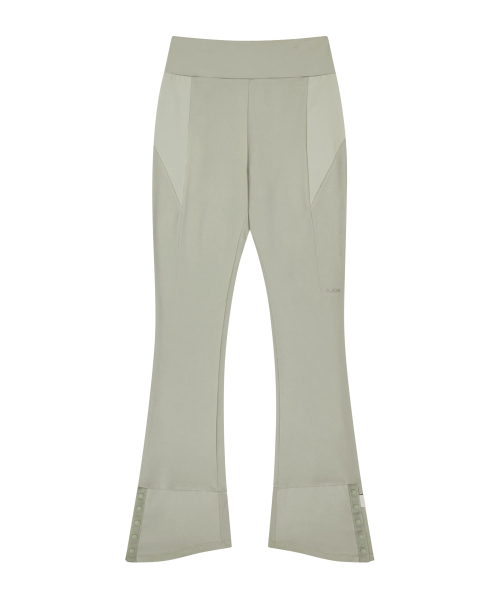 Button Slit Bootcut Pants / Mint Grey