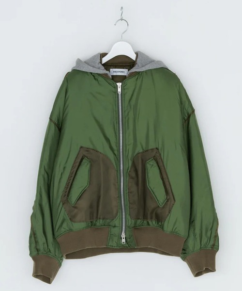 DISCOVERED(ディスカバード)の「【DISCOVERED/ディスカバード】DEVILS EAR HOODIE DOWN MA-1(MA-1・メンズ・カーキ/ブラック・3)」の4枚目の写真