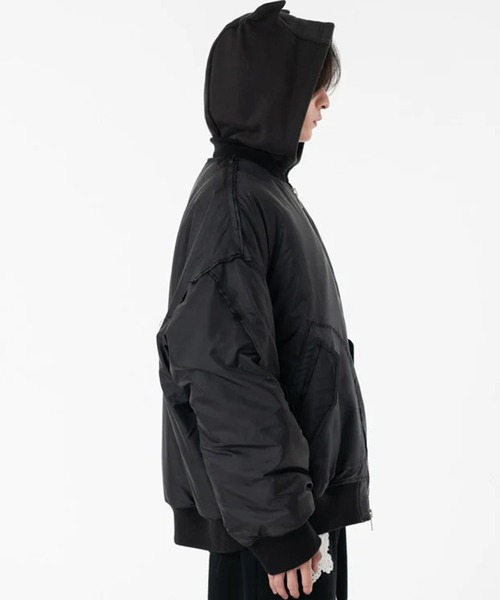 DISCOVERED(ディスカバード)の「【DISCOVERED/ディスカバード】DEVILS EAR HOODIE DOWN MA-1(MA-1・メンズ・カーキ/ブラック・3)」の8枚目の写真