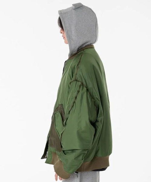 DISCOVERED(ディスカバード)の「【DISCOVERED/ディスカバード】DEVILS EAR HOODIE DOWN MA-1(MA-1・メンズ・カーキ/ブラック・3)」の10枚目の写真
