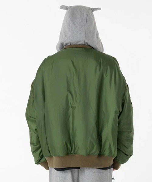 DISCOVERED(ディスカバード)の「【DISCOVERED/ディスカバード】DEVILS EAR HOODIE DOWN MA-1(MA-1・メンズ・カーキ/ブラック・3)」の11枚目の写真