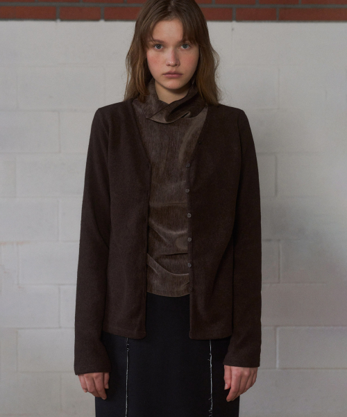 ANDNEEDS(アンドニーズ)の「Basel v-neck cardigan (dark brown)(カーディガン/ボレロ・レディース・その他・FREE)」の3枚目の写真