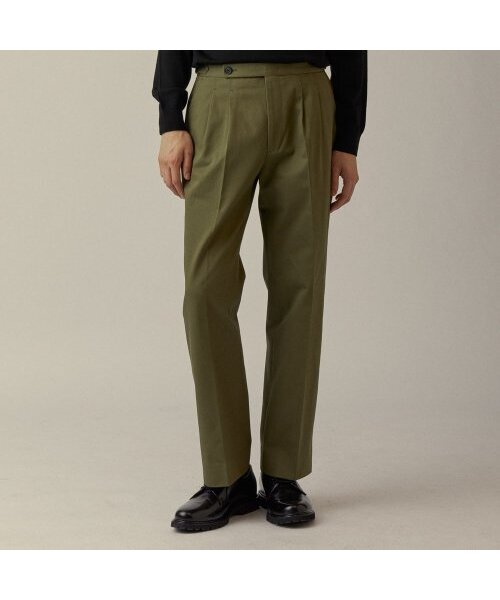 MANNERGRAM(マナーグラム)の「バンセットツーピンタックサイドアジャストR29.5ヘビーコットンパンツオリーブ(その他パンツ・メンズ・その他・S/M/L/XL)」の1枚目の写真