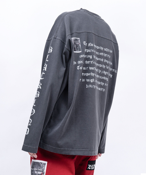 BLACK BLOND(ブラック ブロンド)の「ビビディ クラッシュド ペイスト ピグメント 長袖Tシャツ (チャコール)(Tシャツ/カットソー・レディース・その他・MEDIUM/LARGE/X-LARGE)」の1枚目の写真