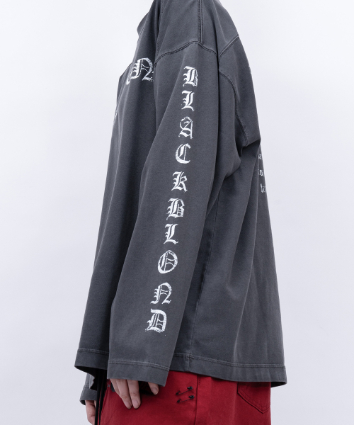 BLACK BLOND(ブラック ブロンド)の「ビビディ クラッシュド ペイスト ピグメント 長袖Tシャツ (チャコール)(Tシャツ/カットソー・レディース・その他・MEDIUM/LARGE/X-LARGE)」の4枚目の写真