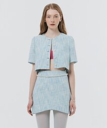 SILN（シルン）の「Tweed mini skirt (BLUE)（スカート）」