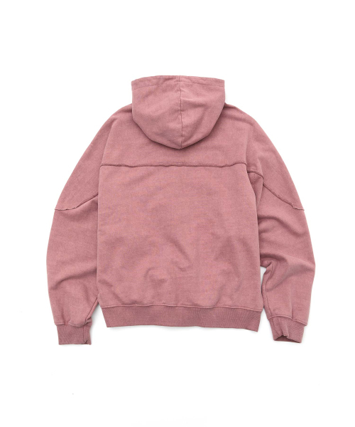 WMC（ダブリューエムシー）の「ハーフジップフードパーカー_モスピンク（パーカー・メンズ・ピンク・MEDIUM/LARGE/X-LARGE）」の3枚目の写真