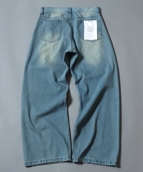 ANPAS(アンパス)の「Wide Curved Pants/ワイドデニムカーブパンツ バレルレッグパンツ ジーンズ デニムパンツ ボトムス メンズ レディース ユニセックス(デニムパンツ・メンズ・グレー/ブルー/ブラック/ブラウン・S/M/L/LL)」の9枚目の写真