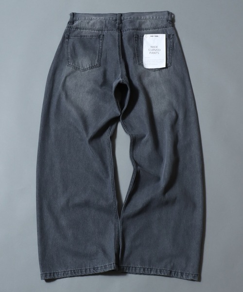 ANPAS(アンパス)の「Wide Curved Pants/ワイドデニムカーブパンツ バレルレッグパンツ ジーンズ デニムパンツ ボトムス メンズ レディース ユニセックス(デニムパンツ・メンズ・グレー/ブルー/ブラック/ブラウン・S/M/L/LL)」の5枚目の写真