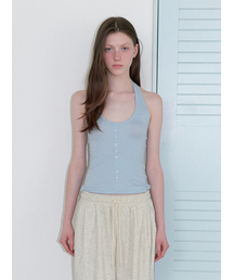 button halter top - skyblue