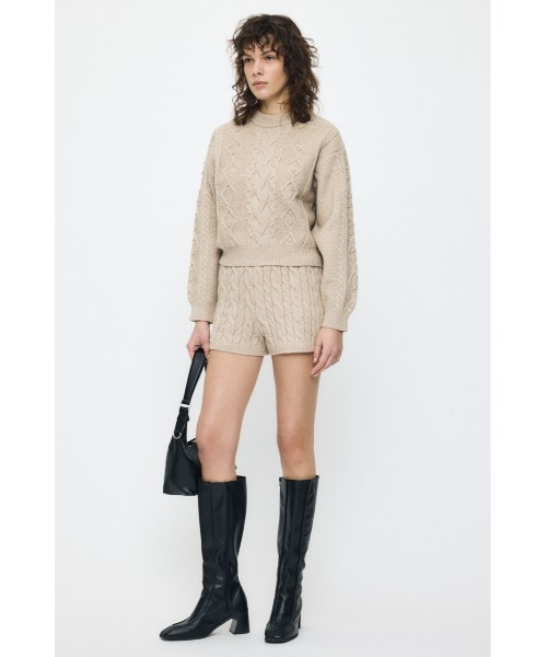 moussy CABLE KNIT ショーツ MOUSSY（マウジー）の「CABLE KNIT ショーツ（その他パンツ）」 - WEAR