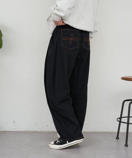 CIAOPANIC（チャオパニック）の「サイドタックコットンツイードパンツ（その他パンツ・メンズ・ブラック/ホワイト/インディゴブルー・MEDIUM/LARGE）」の3枚目の写真