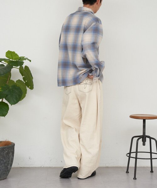 CIAOPANIC（チャオパニック）の「サイドタックコットンツイードパンツ（その他パンツ・メンズ・ブラック/ホワイト/インディゴブルー・MEDIUM/LARGE）」の9枚目の写真