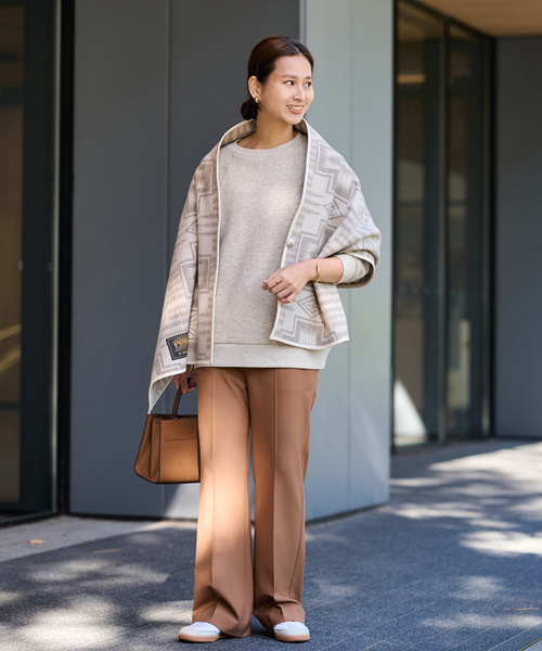 値下げFRAMeWORKボリュームスエット　ベージュ セール】YAKMixスエットオーバートップス（スウェット）｜FRAMeWORK