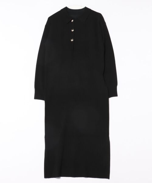 Dior ニットワンピース ゴールドボタン ロングワンピース andme（アンドミー） ワンピース 金ボタン付きロングニットワンピース