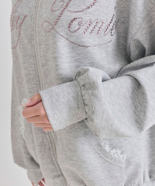 OLIVE des OLIVE（オリーブデオリーブ）の「ロゴ入りレースパーカー（パーカー・レディース・ピンク/ブラック/サックスブルー/アイボリー/その他/トップグレー・FREE）」の13枚目の写真