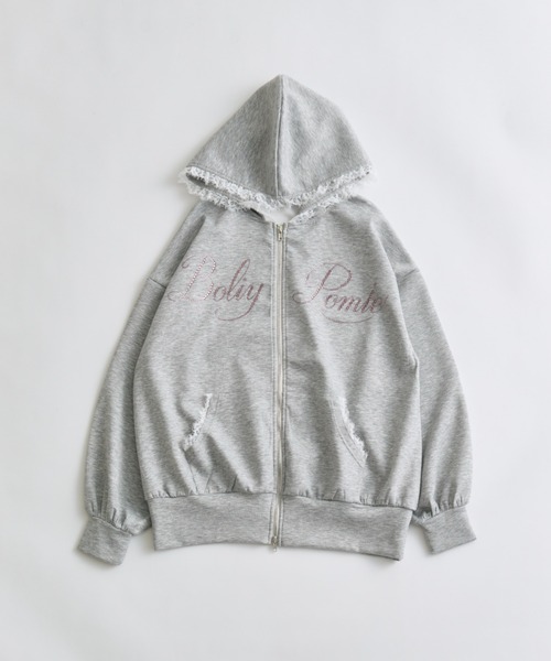 OLIVE des OLIVE（オリーブデオリーブ）の「ロゴ入りレースパーカー（パーカー・レディース・ピンク/ブラック/サックスブルー/アイボリー/その他/トップグレー・FREE）」の17枚目の写真