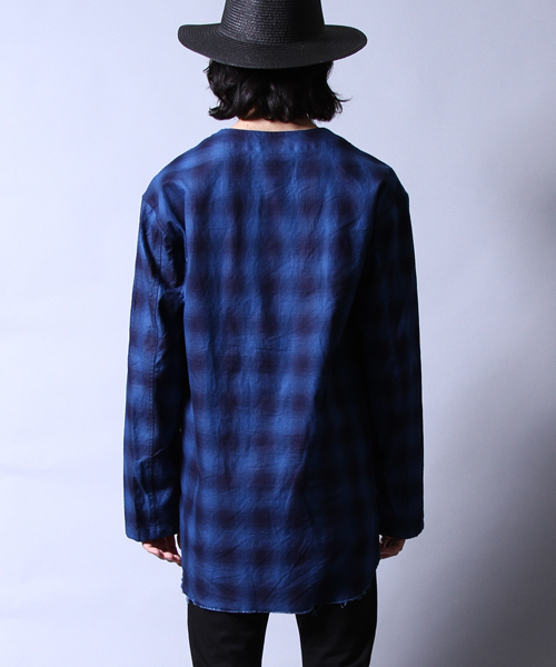 AMERICAN RAG CIE（アメリカンラグシー）の「AMERICAN RAG CIE インディゴオンブレープルオーバーシャツ（シャツ/ブラウス・メンズ・インディゴブルー・2/1）」の8枚目の写真