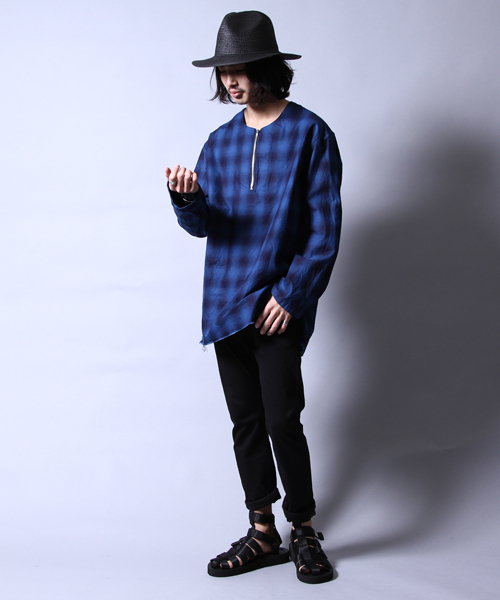 AMERICAN RAG CIE（アメリカンラグシー）の「AMERICAN RAG CIE インディゴオンブレープルオーバーシャツ（シャツ/ブラウス・メンズ・インディゴブルー・2/1）」の5枚目の写真