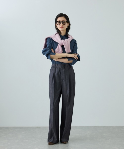 ROPE'（ロペ）の「トリアセツイル ワンタックイージーワイドパンツ(デニムライク)/イージーケア・セットアップ対応（スラックス・レディース・ブラック/ブルー系その他3・36/38/40）」の10枚目の写真