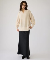 【RIM.ARK/リムアーク】Basic coller rib pullover/ベーシックカラーリブプルオーバー