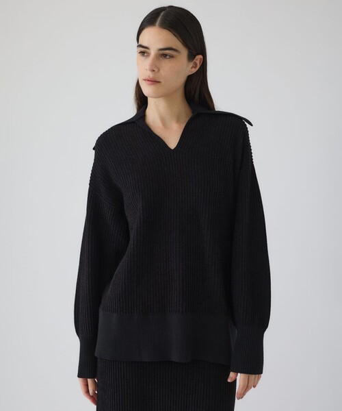 RIM.ARK/リムアーク】Basic coller rib pullover/ベーシックカラーリブ