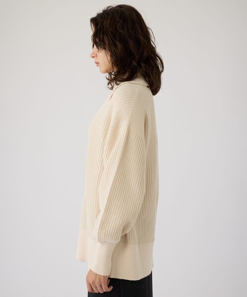 RIM.ARK(リムアーク)の「【RIM.ARK/リムアーク】Basic coller rib pullover/ベーシックカラーリブプルオーバー(ニット/セーター・レディース・ブラック/アイボリー・FREE)」の21枚目の写真