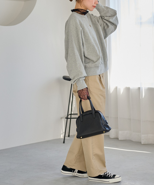 JOURNAL STANDARD relume（ジャーナルスタンダード　レリューム）の「《追加》チュールドットハイネック（Tシャツ/カットソー・レディース・アイボリー/ブラック/ブラウン・FREE）」の5枚目の写真