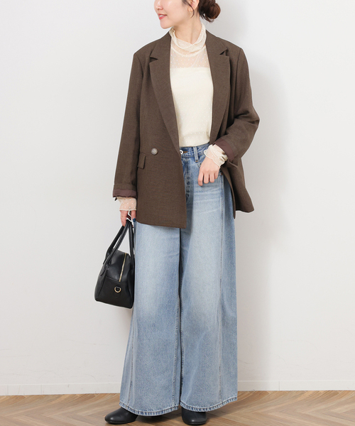 JOURNAL STANDARD relume（ジャーナルスタンダード　レリューム）の「《追加》チュールドットハイネック（Tシャツ/カットソー・レディース・アイボリー/ブラック/ブラウン・FREE）」の10枚目の写真