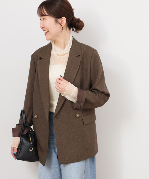 JOURNAL STANDARD relume（ジャーナルスタンダード　レリューム）の「《追加》チュールドットハイネック（Tシャツ/カットソー・レディース・アイボリー/ブラック/ブラウン・FREE）」の13枚目の写真