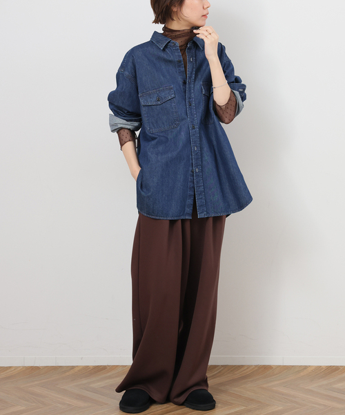 JOURNAL STANDARD relume（ジャーナルスタンダード　レリューム）の「《追加》チュールドットハイネック（Tシャツ/カットソー・レディース・アイボリー/ブラック/ブラウン・FREE）」の17枚目の写真