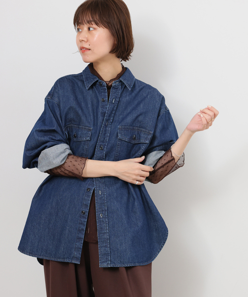 JOURNAL STANDARD relume（ジャーナルスタンダード　レリューム）の「《追加》チュールドットハイネック（Tシャツ/カットソー・レディース・アイボリー/ブラック/ブラウン・FREE）」の19枚目の写真