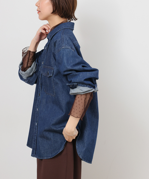 JOURNAL STANDARD relume（ジャーナルスタンダード　レリューム）の「《追加》チュールドットハイネック（Tシャツ/カットソー・レディース・アイボリー/ブラック/ブラウン・FREE）」の21枚目の写真