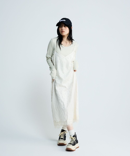 JEANASIS(ジーナシス)の「レーストリムサテンキャミワンピース/650164(ワンピース・レディース・ブラック系その他/ホワイト系その他・FREE)」の14枚目の写真