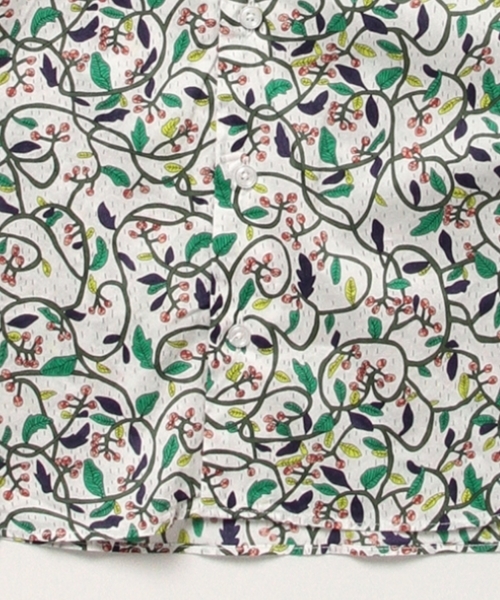 BEAMS BOY（ビームスボーイ）の「BEAMS BOY / リバティ カッタウェイ シャツ（シャツ/ブラウス・レディース・ホワイト/グリーン・ONE SIZE）」の6枚目の写真