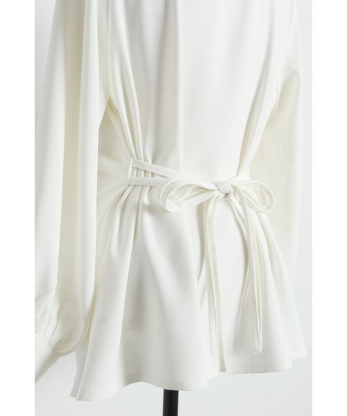 ARVELLIA(アルベリア)の「KNOT DRAPE BLOUSE(シャツ/ブラウス・レディース・ホワイト/ブラウン・M)」の18枚目の写真