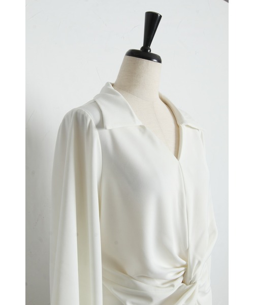 ARVELLIA(アルベリア)の「KNOT DRAPE BLOUSE(シャツ/ブラウス・レディース・ホワイト/ブラウン・M)」の20枚目の写真