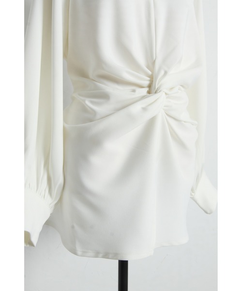 ARVELLIA(アルベリア)の「KNOT DRAPE BLOUSE(シャツ/ブラウス・レディース・ホワイト/ブラウン・M)」の21枚目の写真
