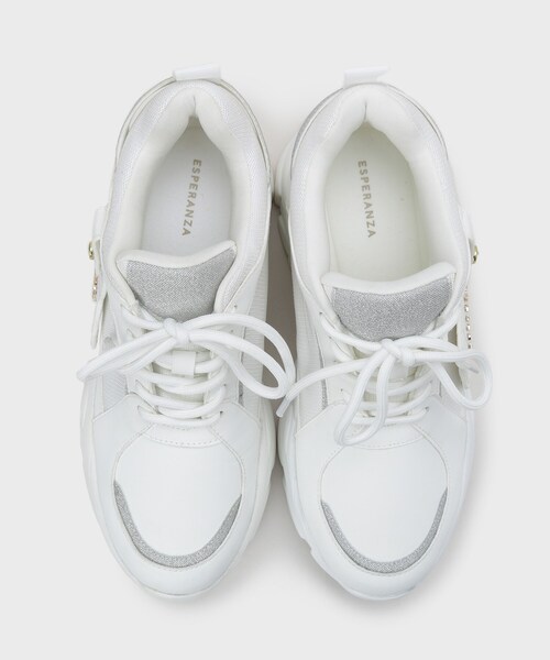 ESPERANZA（エスペランサ）の「きゅんフィットハートチャームスニーカー（スニーカー・レディース・ブラック/ブラウン系8/ホワイト・LL/L/M/S）」の7枚目の写真