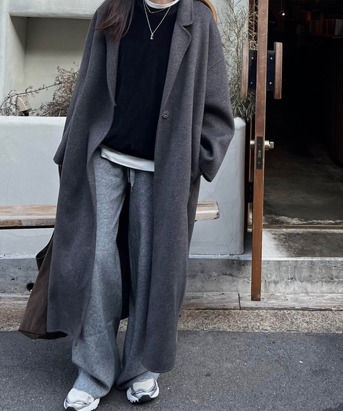 ISOOK(アイスー)の「リラックスニットワイドパンツ(eri. select) / リラックスパンツ イージーパンツ ウエスト紐 総ゴム ストレートパンツ ロング ベージュ グレー(その他パンツ・レディース・グレー/ライトベージュ・FREE)」の6枚目の写真