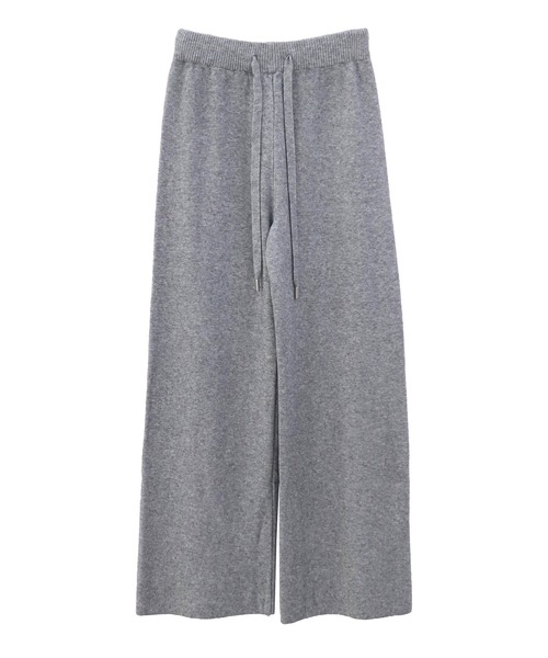 ISOOK(アイスー)の「リラックスニットワイドパンツ(eri. select) / リラックスパンツ イージーパンツ ウエスト紐 総ゴム ストレートパンツ ロング ベージュ グレー(その他パンツ・レディース・グレー/ライトベージュ・FREE)」の9枚目の写真