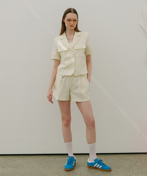 320SHOWROOM(320ショールーム)の「Utility Collar Short Sleeve Pocket Jacket Cream(その他アウター・レディース・その他・SMALL/MEDIUM)」の4枚目の写真